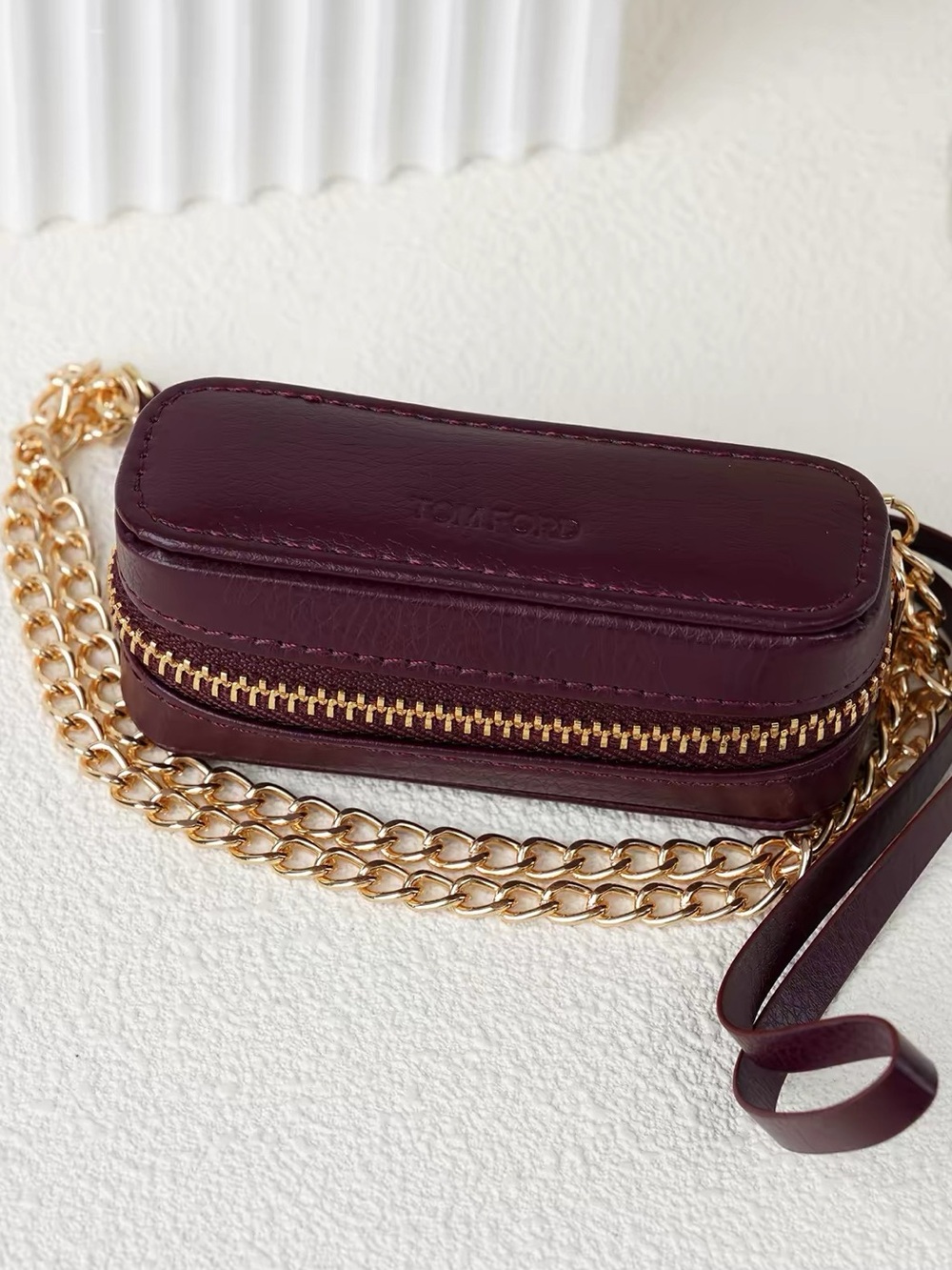 Tom Ford beauty leather lipstick case with charm- Brand New